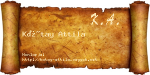 Kátay Attila névjegykártya